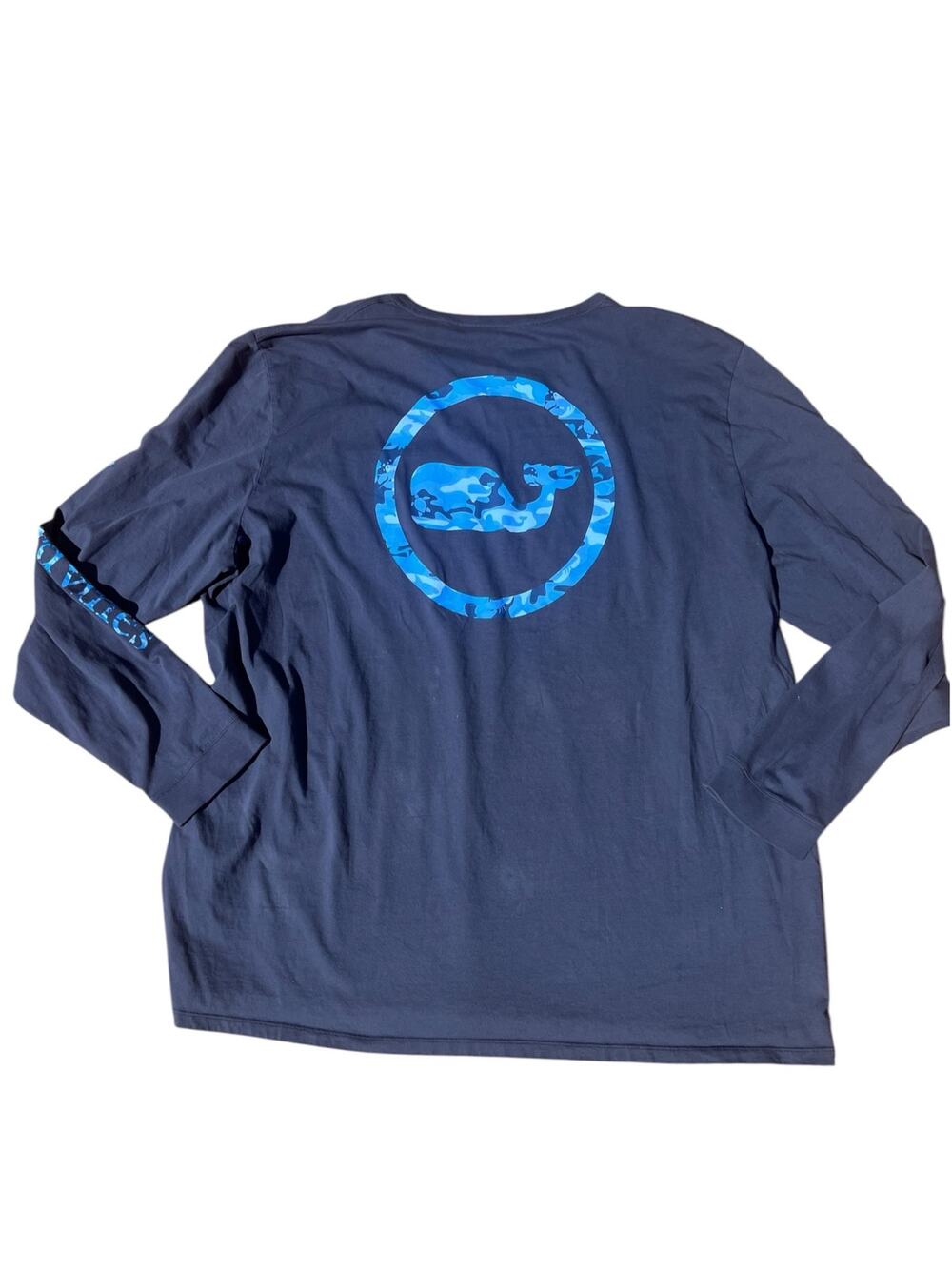 VINEYARD VINE Men's Blue Graphic Long Sleeve 100% Cotton Shirt Size 4XLT